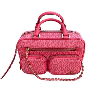 NWT Michael Elliot Medium Logo Messenger Bag Sangria